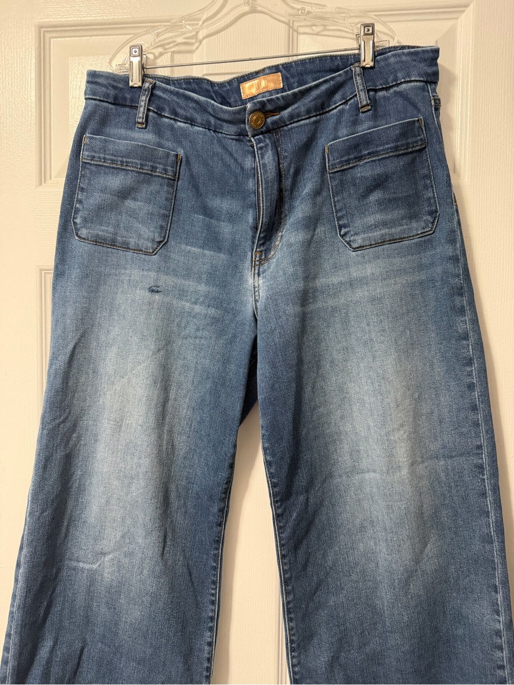Kut From The Kloth Meg Wide Leg Jeans Women’s 14 High Rise Patch Pocket Stretch - Picture 13 of 14